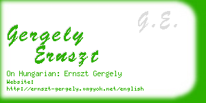 gergely ernszt business card